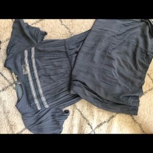 Dusty blue maternity dress